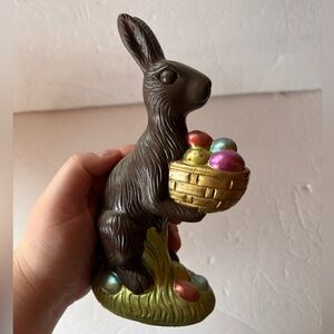 NEW - Chocolate Bunny Easter w/ Foiled Eggs Decor